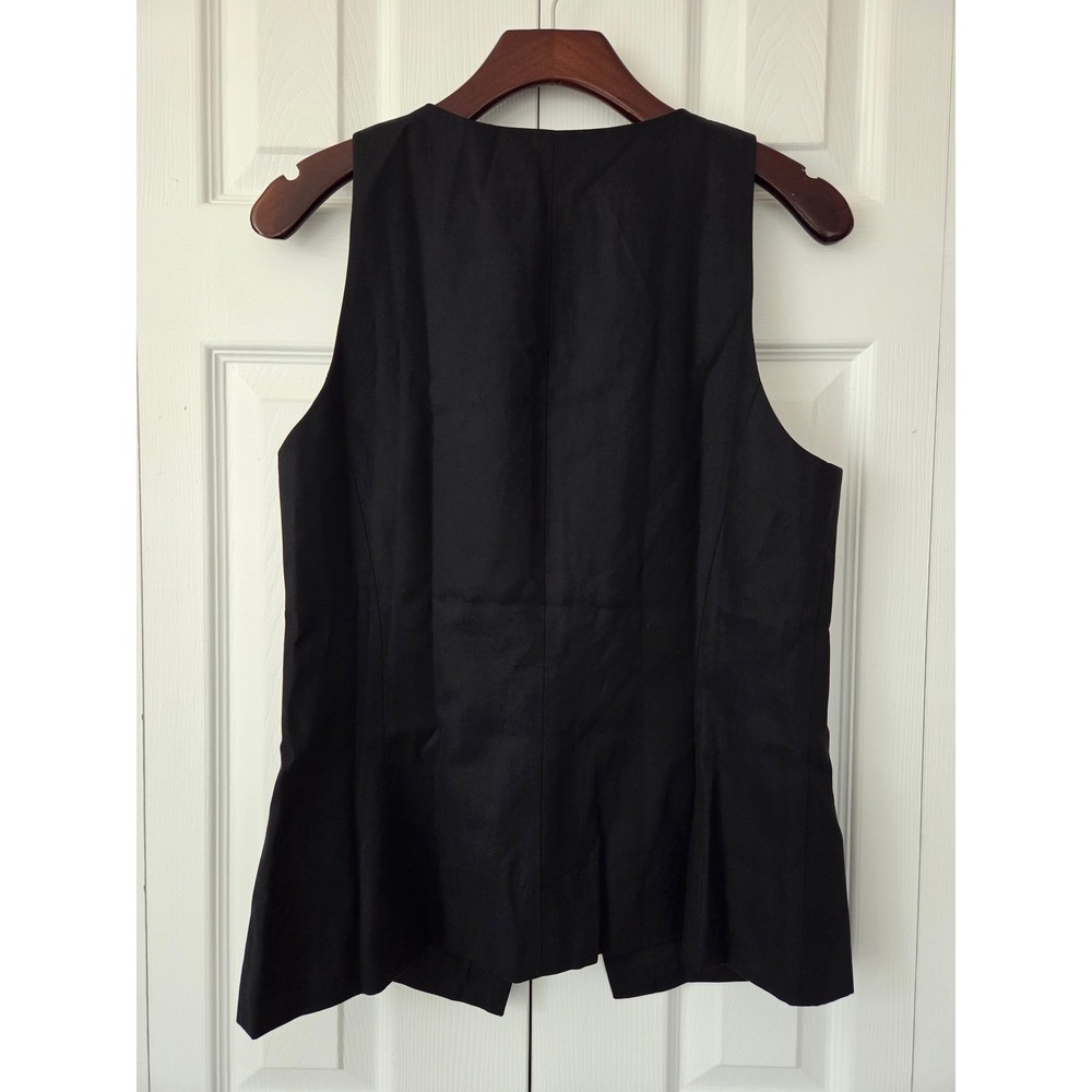 Madewell Crewneck Cutaway Vest Drapey Twill Women 6 Black NWT $98 NW061 - Picture 4 of 7